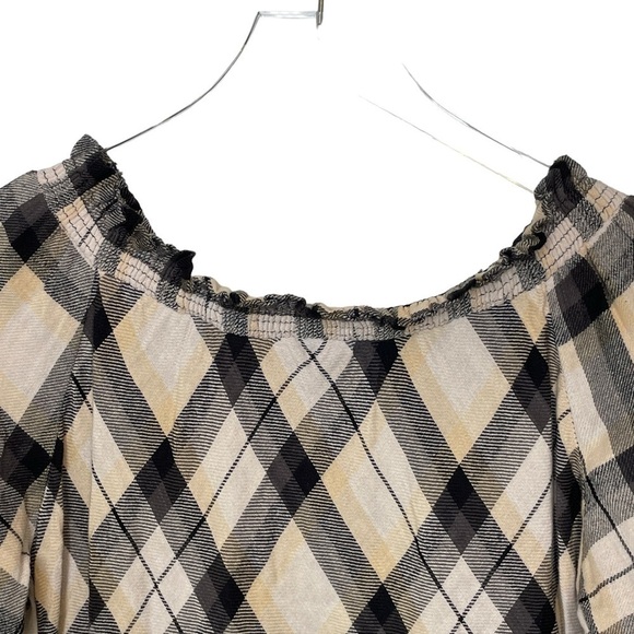 Soft Surroundings Tunic/Dress 100% Cotton Plaid Black/Grey Sequined 3/4 Sleeve S - Picture 9 of 16